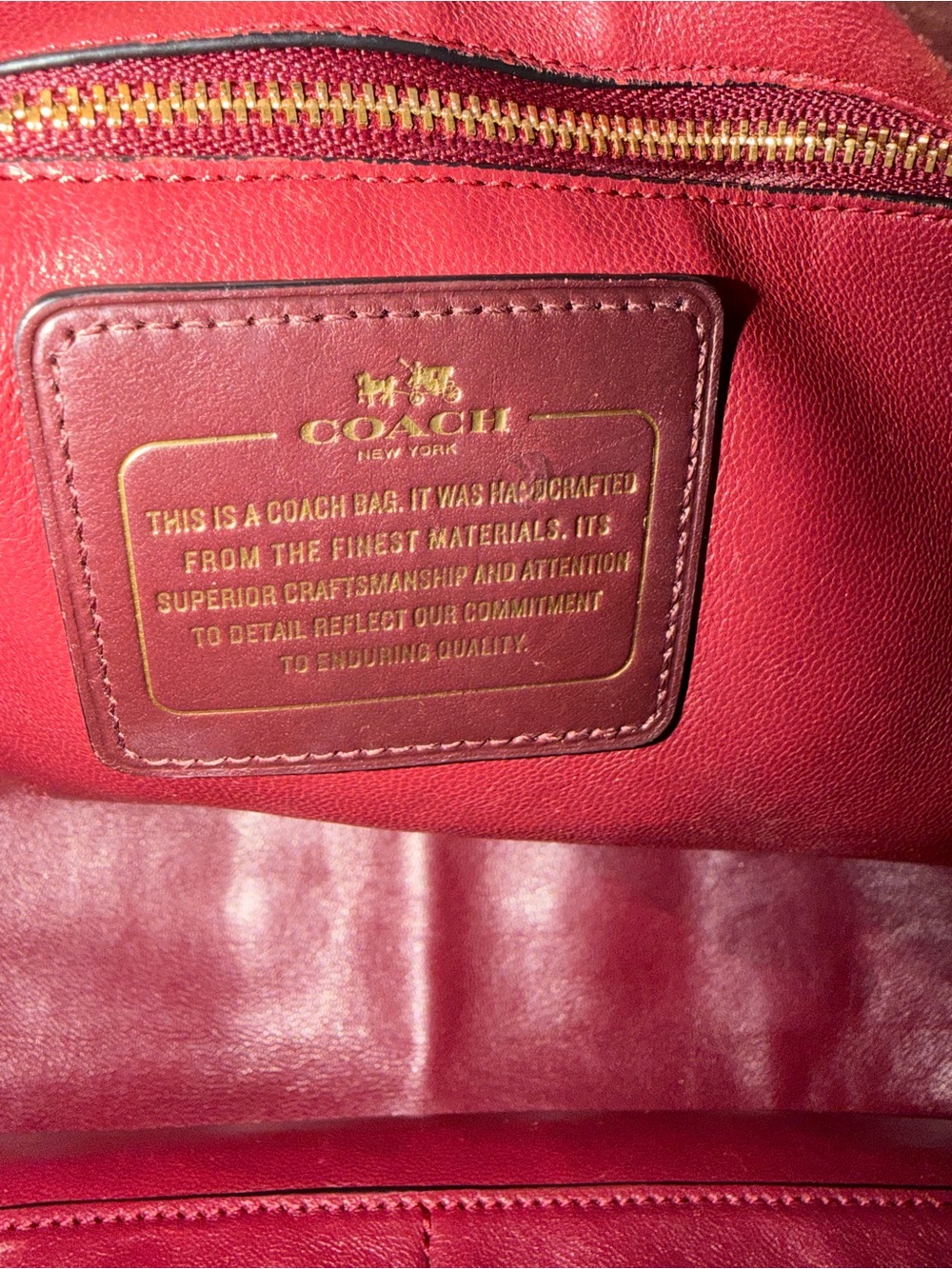 Coach Nomad Burgundy Leather Hobo with Gold Hardware - Picture 6 of 15